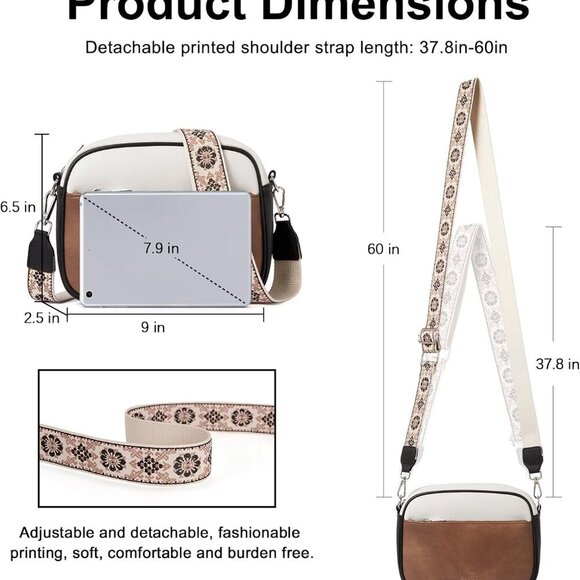 Crossbody Bags for Women, Vegan Leather Shoulder Handbags,Purses for Women with - Picture 5 of 9